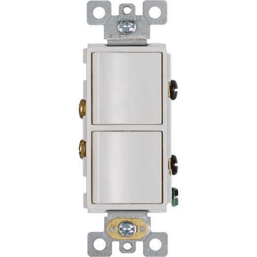 Broan 2-Function 15A 120V White Rocker Switch for Bathroom Exhaust Fan